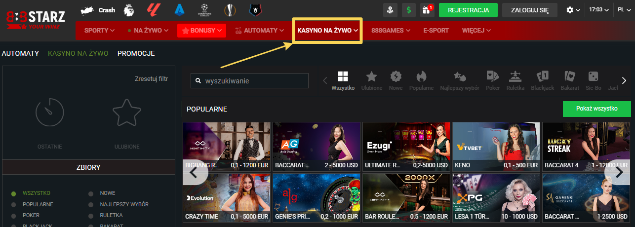 Kasyno na żywo