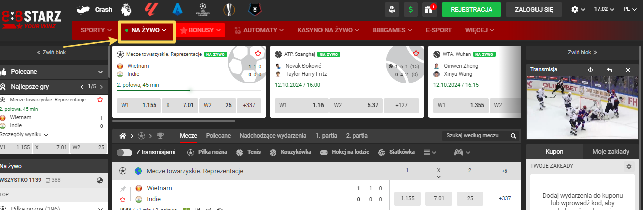 Zakłady na żywo